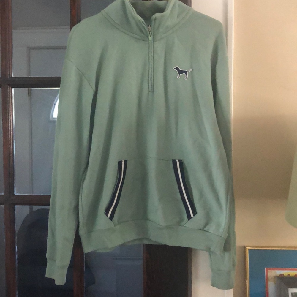 green Pink quarter zip